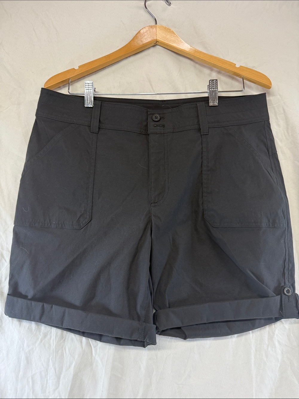 Eddie Bauer Black Roll-Cuff Casual Shorts